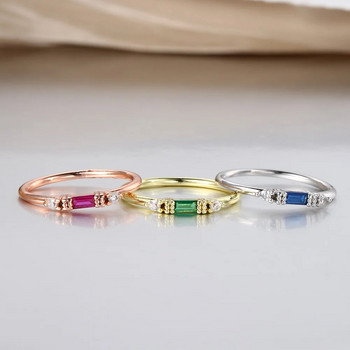 Λεπτά κομψά δαχτυλίδια στοίβαξης για γυναίκες Κομψά Μίνι 3 Χρώματα Κρυστάλλινο Ζιργκόν Μικροσκοπικό Eternity Δαχτυλίδι στοίβαξης Μόδα Κοσμήματα KCR065