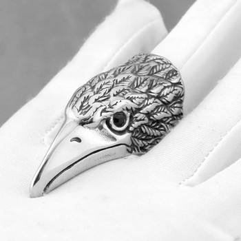 Δαχτυλίδι από ανοξείδωτο ατσάλι Vintage Hip Hop Raven Eagle Head Ring Fashion Punk Biker Δαχτυλίδι Ζωικά κοσμήματα Αντρικό δώρο Χονδρική