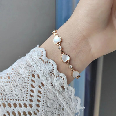 Elegantne Inkrusteeritud kivikivist Korea käevõrud Kullavärvi Lillevõru Käevõru Naistele Moeehted Aksessuaarid Peokingitused