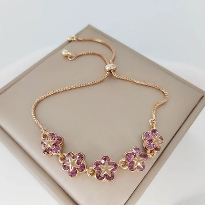 Elegantne Inkrusteeritud kivikivist Korea käevõrud Kullavärvi Lillevõru Käevõru Naistele Moeehted Aksessuaarid Peokingitused