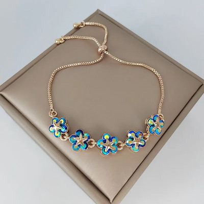 Elegantne Inkrusteeritud kivikivist Korea käevõrud Kullavärvi Lillevõru Käevõru Naistele Moeehted Aksessuaarid Peokingitused