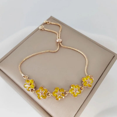 Elegantne Inkrusteeritud kivikivist Korea käevõrud Kullavärvi Lillevõru Käevõru Naistele Moeehted Aksessuaarid Peokingitused