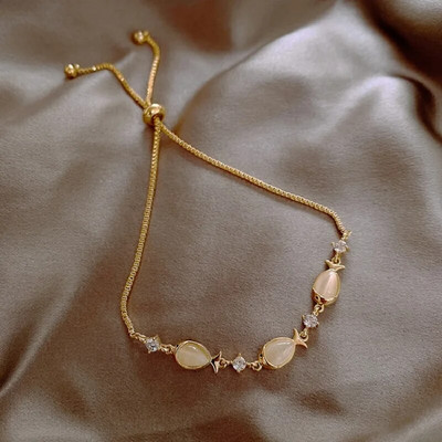 Elegantne Inkrusteeritud kivikivist Korea käevõrud Kullavärvi Lillevõru Käevõru Naistele Moeehted Aksessuaarid Peokingitused