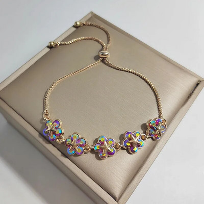 Elegantne Inkrusteeritud kivikivist Korea käevõrud Kullavärvi Lillevõru Käevõru Naistele Moeehted Aksessuaarid Peokingitused