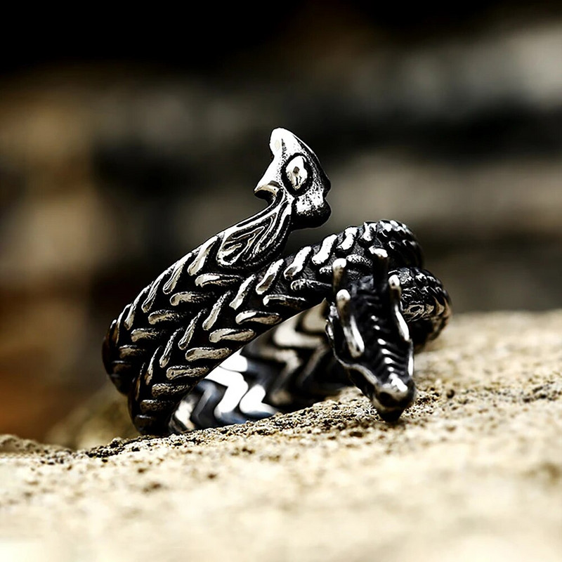 Moodsad vanaaegsed draakoni sõrmused meestele naistele punki domineeriv roostevabast terasest loomasõrmus Loomingulised peoehted kingitused hulgimüük