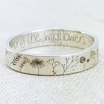 Vintage Bohemian Simplicity Wildflowers Floral Daisy σκαλιστό λουλούδι δαχτυλίδι για γυναίκες Ανδρικό λεπτό χειροποίητο δαχτυλίδι για γυναικείο δώρο
