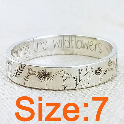 Vintage Bohemian Simplicity Wildflowers Floral Daisy σκαλιστό λουλούδι δαχτυλίδι για γυναίκες Ανδρικό λεπτό χειροποίητο δαχτυλίδι για γυναικείο δώρο