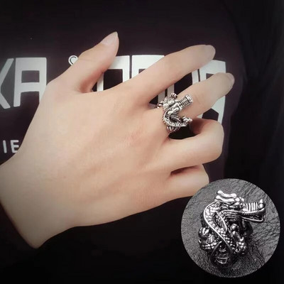 Vintage Dragon Cool reguleeritava sõrmega gooti stiilis sõrmused meestele lubadus uut sõrmuses Pulmapidu Ehted Kingitused Aksessuaarid