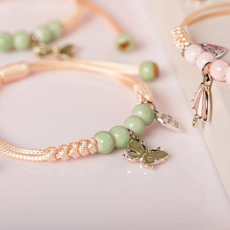 Jauka metāla pilināmā glazūra kulonu rokassprādze ar rokām austas dāvanu rokassprādzes rokassprādzes sievietēm meitenes bērniem vairumtirdzniecība #MZ133