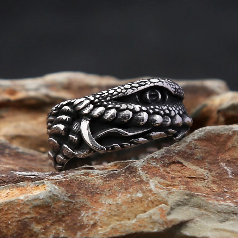 Vintažinio nerūdijančio plieno velnio akių žiedas vyrams Madingi pankų dviratininkų žiedai su drakono letenomis Kūrybiniai amuletai papuošalai Dovanos didmeninė prekyba