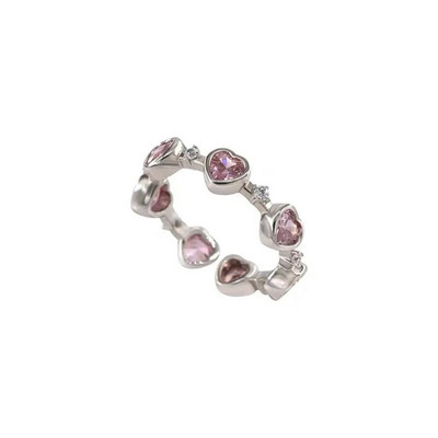 Srce otvorenog prstena za žene Koreja Geometrijski kristalni mjesečev kamen Gotički prsten Y2K dodaci Trendi estetski nakit Poklon