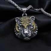 Hõbetatud domineeriv tiigripea loomade ripats kaelakee meeste punk hip-hop trendikad lahedad ehted