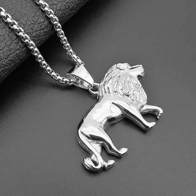 Hõbetatud domineeriv tiigripea loomade ripats kaelakee meeste punk hip-hop trendikad lahedad ehted