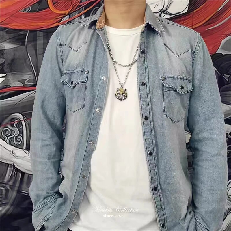 Hõbetatud domineeriv tiigripea loomade ripats kaelakee meeste punk hip-hop trendikad lahedad ehted