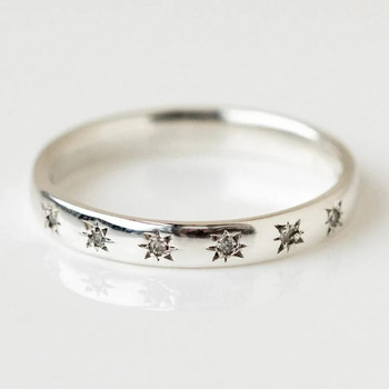 Απλά μεταλλικά δαχτυλίδια για γυναίκες σε κορεατικό στιλ Huitan με ένθετα γυαλιστερά CZ Stone καθημερινά φορητά αξεσουάρ Ευέλικτο κόσμημα για κορίτσια με δάχτυλα