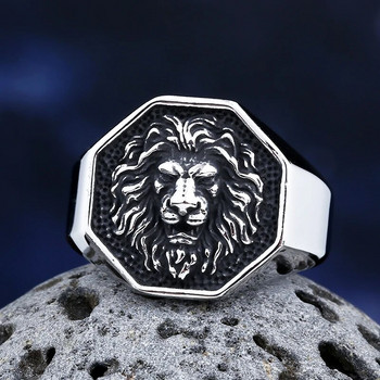 2024 Νέα μόδα Hip-Hop Cool Ανδρικό κεφαλή λιονταριού ζώου Δαχτυλίδι από ανοξείδωτο ατσάλι 316L Δώρο πάρτι για κοσμήματα μοτοσικλέτας Anel