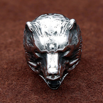 Доминиращ винтидж скандинавски пръстен с мечка Мъжки викингски пръстен от неръждаема стомана Biker Fashion Animal Amulet Бижута Подаръци Dropshipping