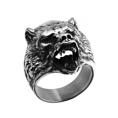 Dominējošs vintage Ziemeļvalstu lāču gredzens vīriešu vikingu nerūsējošā tērauda gredzens motociklistu modes Dzīvnieku amuleti rotaslietas dāvanas Dropshipping