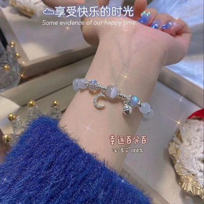 Jauna dizaina saldo vintage pērļu lilijas ziedu rokassprādze sievietēm korejiešu jaukā pušķīte rozā persiku kulonu rokassprādze Estētiskas rotaslietas