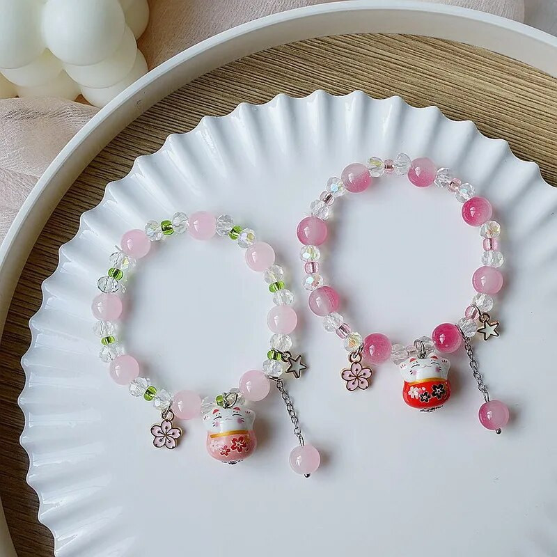 Jauna dizaina saldo vintage pērļu lilijas ziedu rokassprādze sievietēm korejiešu jaukā pušķīte rozā persiku kulonu rokassprādze Estētiskas rotaslietas