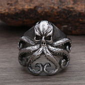 Retro Nordic Pirate Skull Kaheksajala sõrmused Meestele Gooti roostevabast terasest Skull Biker Ring Naiste Moeehted Kingituste hulgimüük