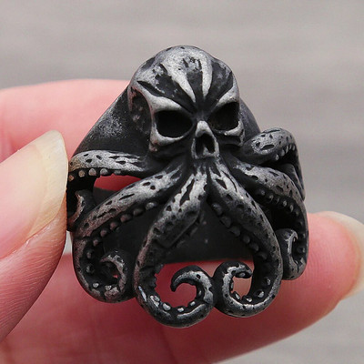 Retro Nordic Pirate Skull Kaheksajala sõrmused Meestele Gooti roostevabast terasest Skull Biker Ring Naiste Moeehted Kingituste hulgimüük