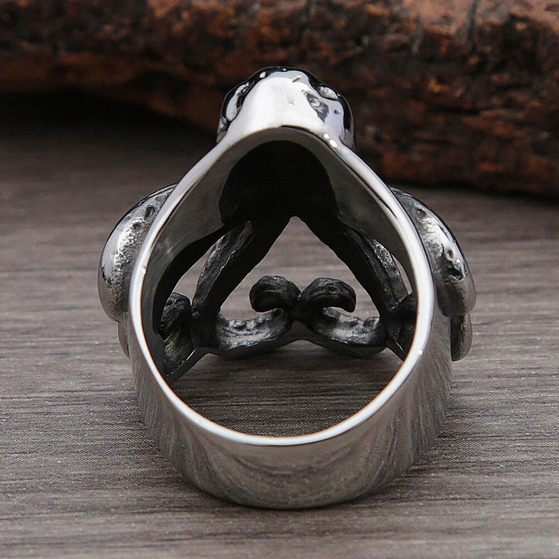 Retro Nordic Pirate Skull Kaheksajala sõrmused Meestele Gooti roostevabast terasest Skull Biker Ring Naiste Moeehted Kingituste hulgimüük