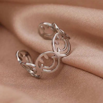 Roostevabast terasest sõrmus Vanad karikakrad Lilled Avatud mood Naistele Paar reguleeritavad sõrmused naistele Ehted Esteetilised tüdrukute kingitused