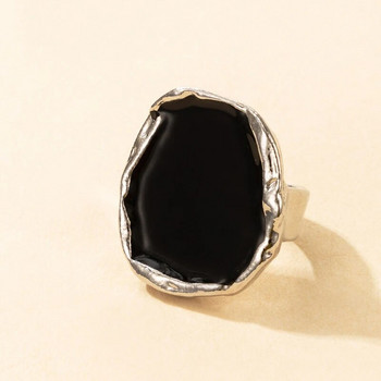 2023 Fashion Vintage Ανδρικά Vintage Δαχτυλίδι με σμάλτο Punk Classic Μαύρη Απομίμηση Μαύρων Πέτρων Ανδρικό Δαχτυλίδι από σμάλτο Πολυτελές