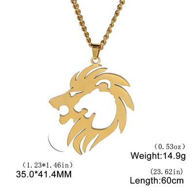 My Shape Lion King Crown ripatsiga kaelakeed meestele poistele roostevabast terasest punk looma hunt võlusid Choker ketid hip hop ehted