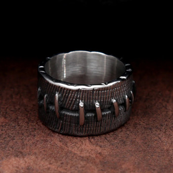 Моден мъжки пънк велосипедист пръстен Творчески пръстени от неръждаема стомана с химерни конци за жени Винтидж готически бижута Размер от 7 до размер 13