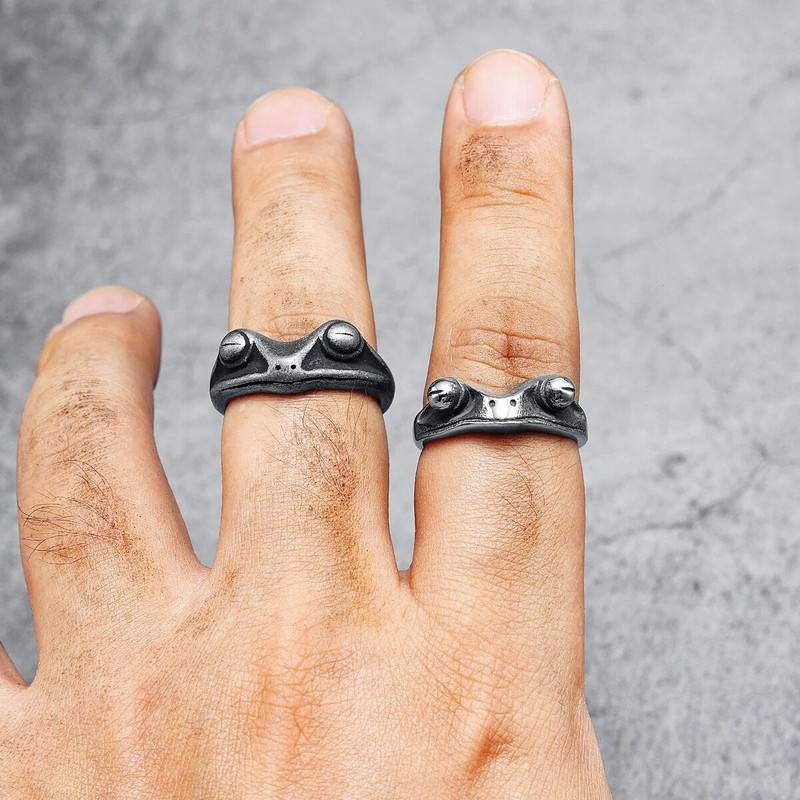 Απλό Στενό Δαχτυλίδι Frog 316L από ανοξείδωτο ατσάλι Ανδρικά ρετρό πανκ δαχτυλίδια Rock for Biker Male Boyfriend Κοσμήματα Καλύτερο δώρο Dropshipping