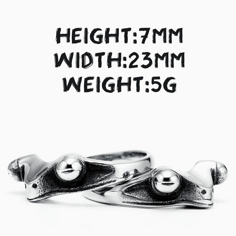 Απλό Στενό Δαχτυλίδι Frog 316L από ανοξείδωτο ατσάλι Ανδρικά ρετρό πανκ δαχτυλίδια Rock for Biker Male Boyfriend Κοσμήματα Καλύτερο δώρο Dropshipping