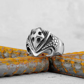 Vintage križni štit Religijski prstenovi od nehrđajućeg čelika Muški jednostavni retro prstenovi Prsten za muškarce Amulet Biker Nakit Kreativnost Poklon