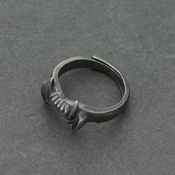 Моден ретро отворен пръстен с вампирски зъби за мъже Пънк готически бижута Подарък