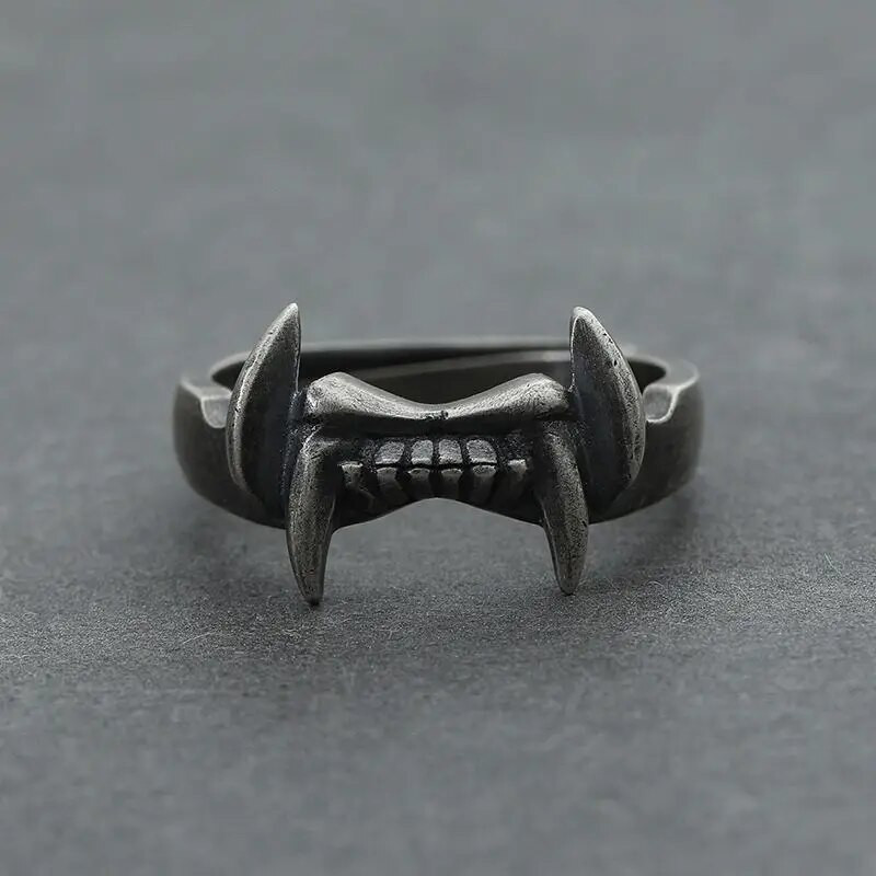 Moodne Retro Vampire Fangs Open Ring meestele Punk Goth Ehted Kingitus