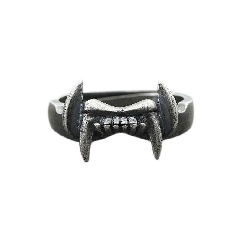 Moodne Retro Vampire Fangs Open Ring meestele Punk Goth Ehted Kingitus