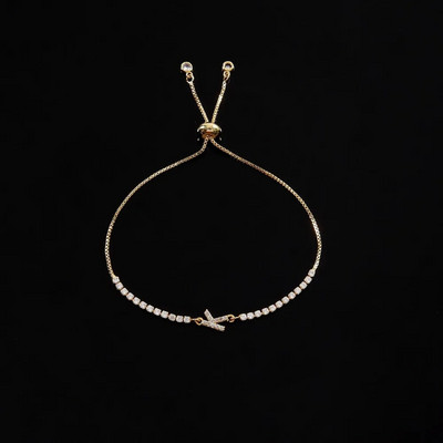 Klasikinė mada Pave cirkonio laiškų žavesys moteriška apyrankė Prabangi AZ inicialai Reguliuojama grandinėlė apyrankė moterims papuošalai Dovana