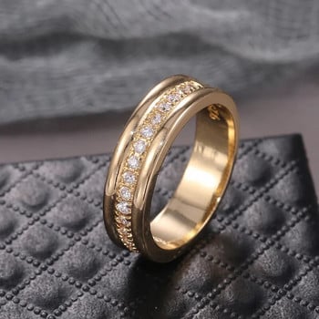 2024New Fashion Wedding Ring for Women Πολυτελές ροζ χρυσό χρώμα Διπλό δαχτυλίδι σε σειρά τετράγωνο ζιργκόν Δαχτυλίδι από ανοξείδωτο ατσάλι