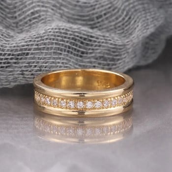 2024 Нов моден сватбен пръстен за жени Луксозен цвят от розово злато Двоен пръстен Ред квадратен Циркон Пръстени за пръсти Бижута от неръждаема стомана