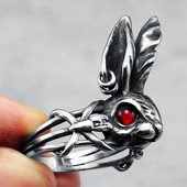 316L nerūdijančio plieno žiedas piktadarys Bunny Retro Rabbit vyrų brangakmenių žiedai roko hiphop repas vyrams vaikinui papuošalai kūryba geriausia dovana