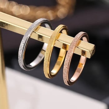 Висококачествени пръстени от титаниева стомана, модни прости дамски пръстени от пясъкоструйна стомана, ширина 2 мм, пръст, подарък, бижута на едро