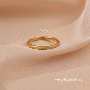 Υψηλής ποιότητας δαχτυλίδια από χάλυβα τιτανίου μόδας απλό τρίψιμο Sandblast ατσάλι Γυναικεία δαχτυλίδια πλάτους 2 χιλιοστών δάχτυλο δώρο Κοσμήματα Χονδρική