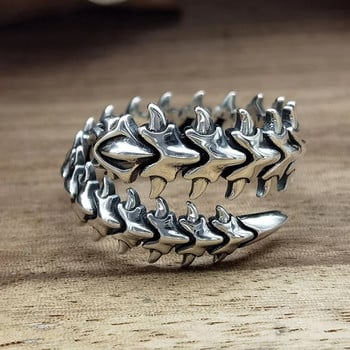 Винтидж пънк пръстен със стоножка за двойка Готически геометричен гръбнак Пръстени с пет пръста Хип-хоп Хипербола Аниме Пръстен Бижута