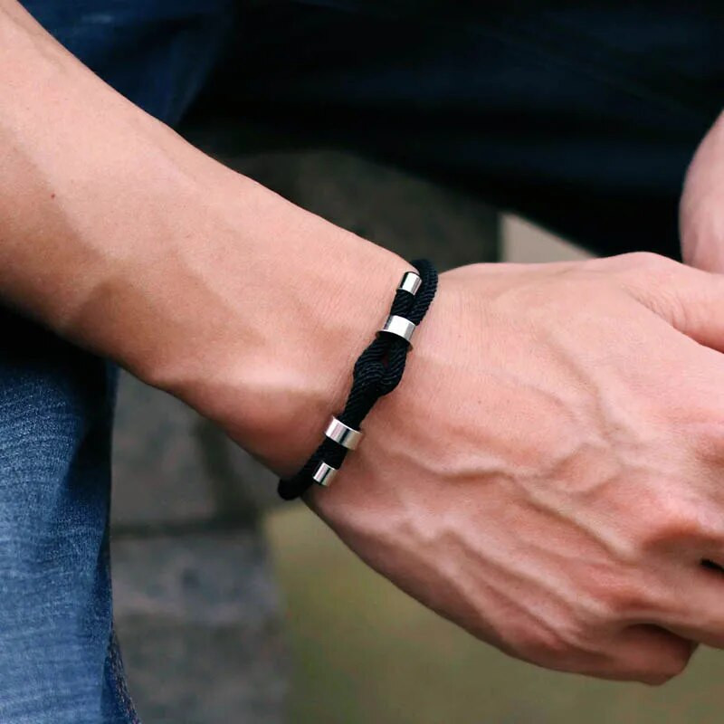 Noter Lucky punase keermega käevõru meestele, pleekimatu roostevabast terasest reguleeritav nöörkett käevõru Pulsera Roja De Proteccion Joias