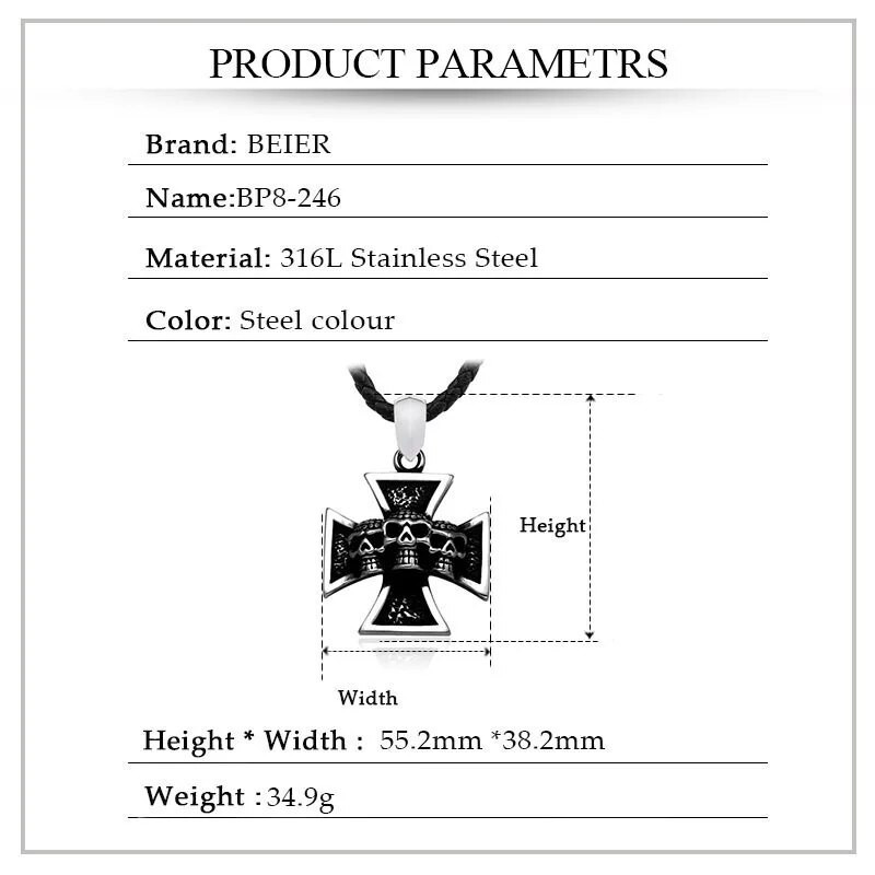 Beier 316L roostevabast terasest ripats kett kaelakee meeste ehted LLBP8-246P