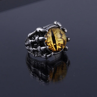 Wu 2022. gada jauni retro rotaslietas gredzeni, gotikas stila gredzeni unisex punk galvaskausa roka hiphopa regulējamie dāvanu rotaslietas Evil Eye/Dragon Claw