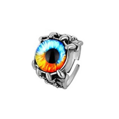 Wu 2022. gada jauni retro rotaslietas gredzeni, gotikas stila gredzeni unisex punk galvaskausa roka hiphopa regulējamie dāvanu rotaslietas Evil Eye/Dragon Claw