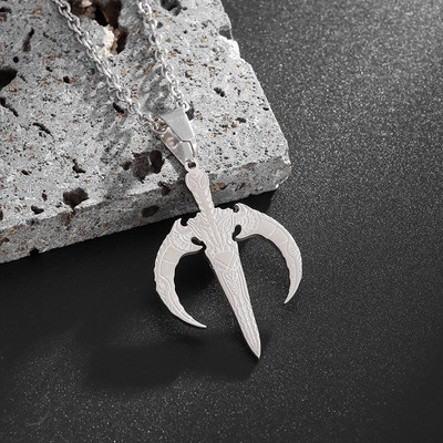 Retro Neptūno Poseidono Trident karoliai Ukrainos nacionalinis herbas pakabukas Vyriška mada Šaunūs madingi papuošalų aksesuarai