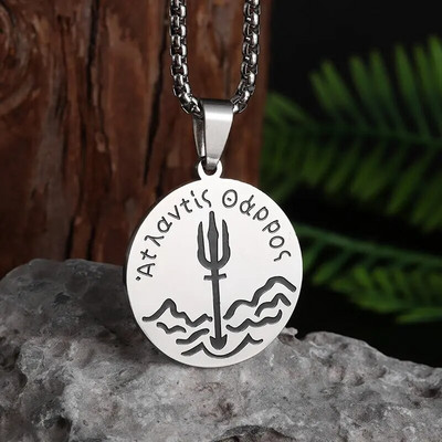 Retro Neptūno Poseidono Trident karoliai Ukrainos nacionalinis herbas pakabukas Vyriška mada Šaunūs madingi papuošalų aksesuarai